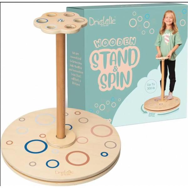 Balance Board 360 Degree Spinner Stand Wooden Spinner Seat Classic Spinning Activity Toy for Toddlers for Kids