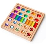 Large Acrylic Rainbow Stacker High-Light Gem Cubes Educational Wooden Construction Toy for Children to Play & Build Blocks