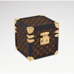 Trunk Table Clock, Quartz, 80mm, Steel, Monogram