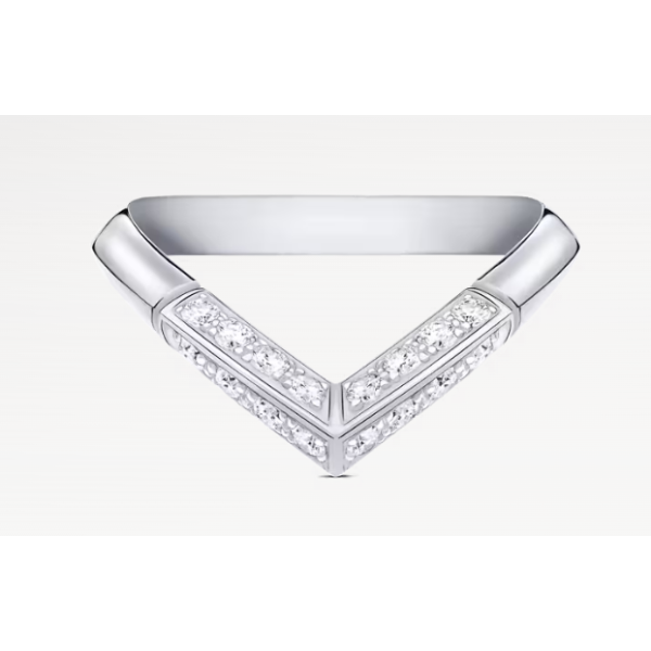 LV DIAMONDS PAVÉ V Platinum Ring