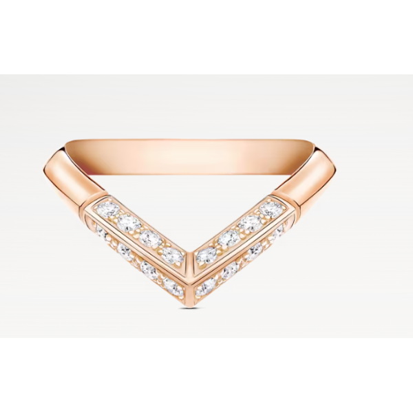 LV DIAMONDS PAVÉ V 18-carat gold (pink) ring
