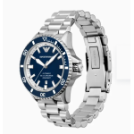 Men's Large Dial Luminous Diving Plain Steel Strap Mechanical Watch