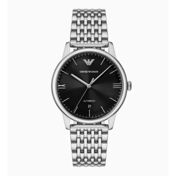 Men's Braided Steel Strap Simple Pointer Plain Mechanical Watch