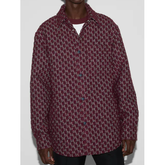 GG Shadow Bouclé Wool Jacquard Shirt