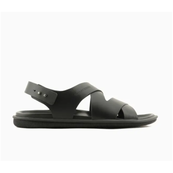 Men's cowhide leather cross-woven strap flat fashion sandals