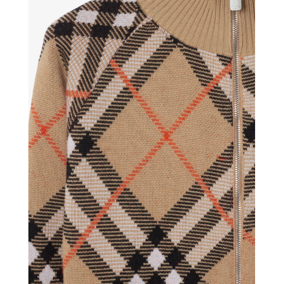 Check Wool Blend Track Jacket