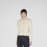 Wool Lurex Check Jacquard Cardigan