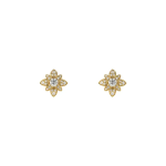 Gucci Flora series 18K yellow gold diamond stud earrings
