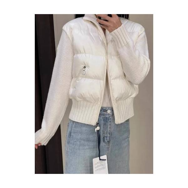 MONCLER/Moncler down jacket new knitted down splicing women's autumn and winter jacket
