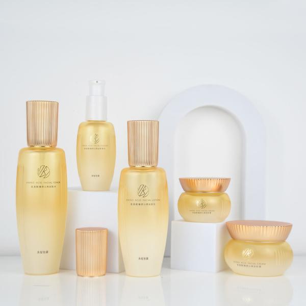 Luxury Round 30g 50g 40ml 100ml 120ml glass cosmetic bottles and jars set bottle cosmetic packaging container skin care set