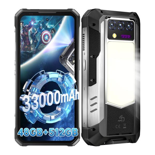 Oukitel WP100 TITAN Rugged Phone 16gb+512gb 100 Lumen Projector 120hz 33000mah 66w 5g 200mp Camera Nfc Global Rugged Smartphone