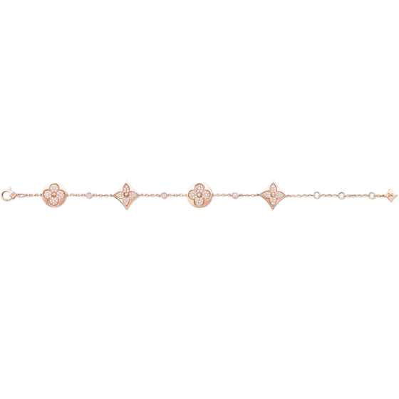Color Blossom BB Multi-Motifs Bracelet, Pink Gold And Diamonds
