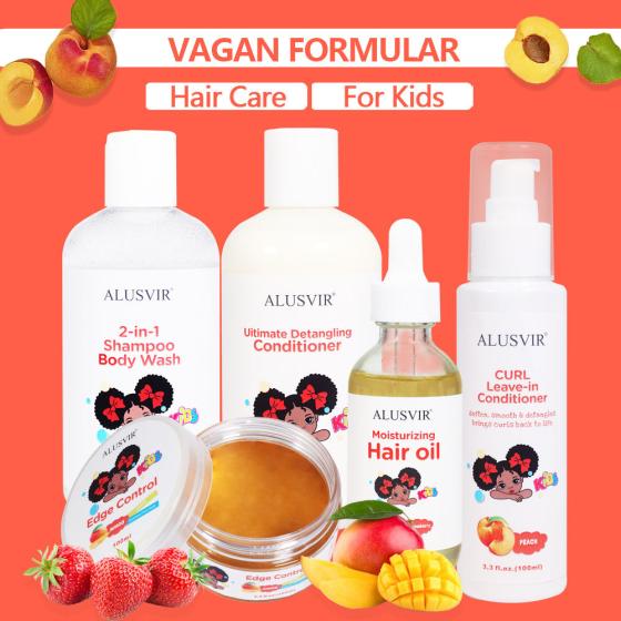 Kids Best Organic Baby Hair Care & Styling Products Curly Set Shampoo And Conditioner Hair For Black Kids Private Label