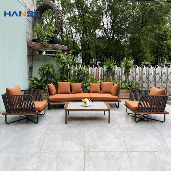 One Stop Professional Collocation Patio Set Outdoor Sectional Couch Furniture Rope Braided Sofa Set Leisure Outdoor Sofa Sets