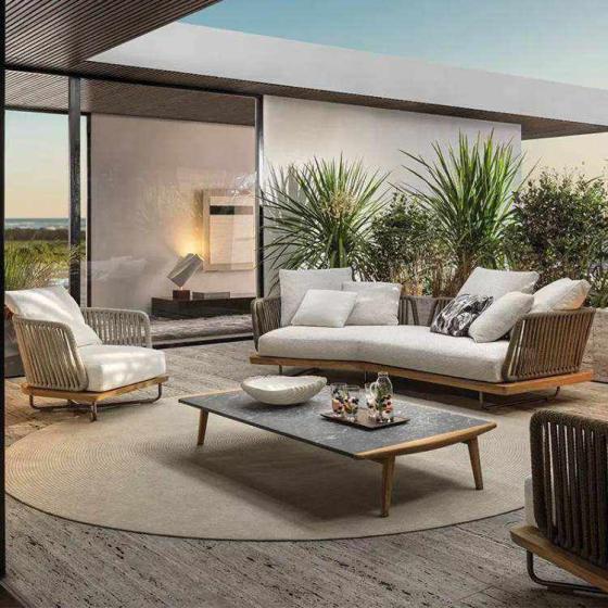 Factory Supply Modern Garden Sets Patio Lounge Outdoor Furniture Waterproof Rattan Wicker Sectional Sofa Set