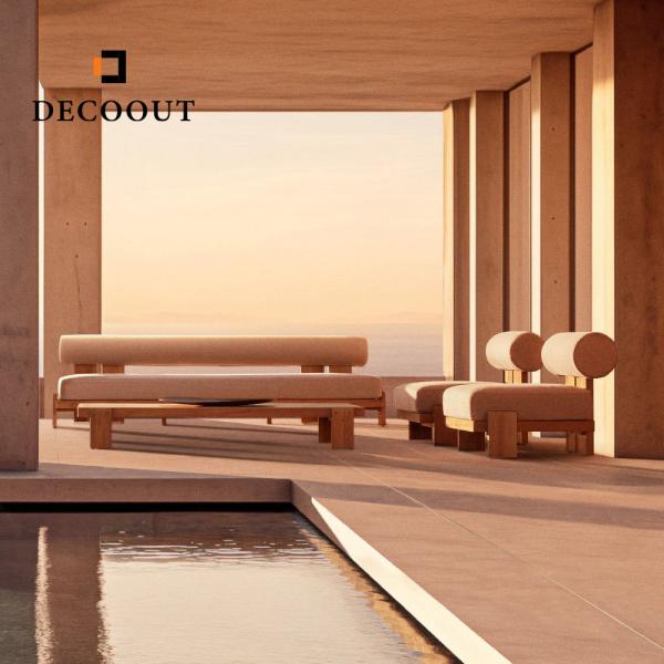 Decoout Modern Design Outdoor Furniture Natural Teak Solid Wooden Sofa Set for Patio