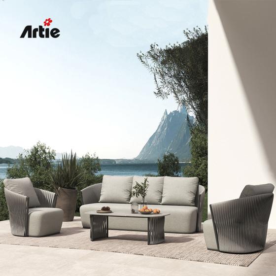 Artie Wicker Outdoor Furniture Lounge Garden Sofa Sets Modern Luxury Patio Furniture Outdoor Leisure Sofa Set