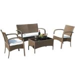 Outdoor furniture luxury garden rattan furniture synthetic wicker leisure set