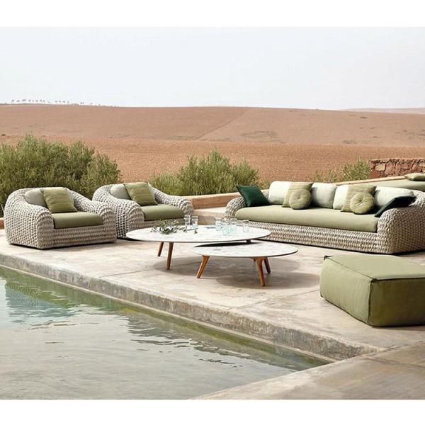 Leisure Swimming pool furniture rattan outdoor sofa para patio garden sofas 1 set aluminium