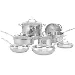 CuisinartChef’sClassic11-PieceStainlessSteelPotsandPansSet,CookwareSetCompatiblewithInduction,Electric,GasCooktops,AluminumCoreforEvenHeat,CoolGripHandles,DishwasherSafe|Cuisinartstainlesssteelcookwareset,dishwashersafe,ovensafeto500°F&gas/electric/induct