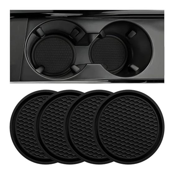 ZSDY-Posavasosparaelautomóvil,4soportesuniversalesantideslizantesdesiliconaintegradosenportavasosconadornos,juegosdeaccesoriosparaelinteriordelvehículo,colornegro