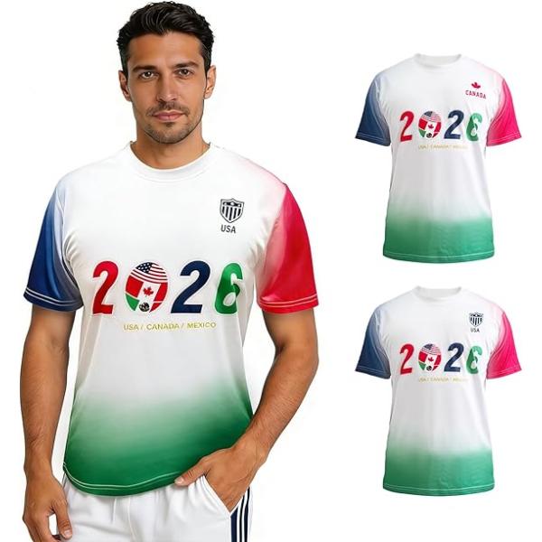 TeeTea soccer jerseys, sizes S-L, 2026 North American Cup merchandise, breathable soccer fan jerseys, USA team jerseys.