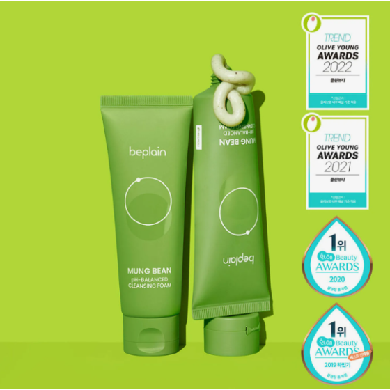 beplain Mung Bean pH-Balanced Cleansing Foam 80ml