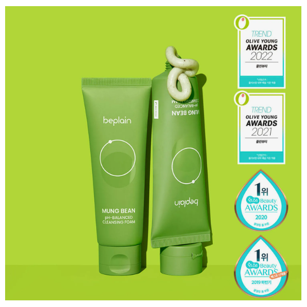 beplain Mung Bean pH-Balanced Cleansing Foam 80ml
