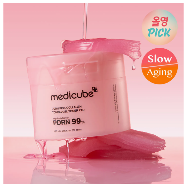 medicube PDRN Pink Collagen Toning Gel Toner Pads 70P