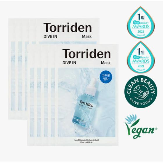 Torriden Dive-In Low Molecule Hyaluronic Acid Mask Sheet 10ea