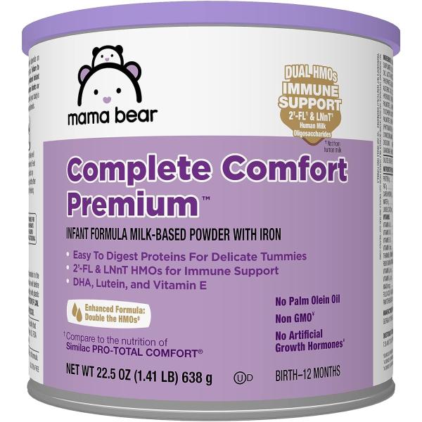 Amazon Brand - Mama Bear Complete Comfort Infant Formula Milk-Based Powder with Iron, 1.41 Pound, 22.5 Ounce