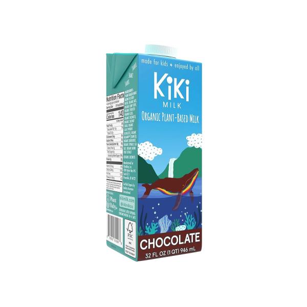 Kiki Milk Plant Based Milk - Organic Chocolate Milk - Calcium & Magnesium Source - Gluten Free, Gum Free, GMO Free, Dairy Free, Soy Free, Glyphosate Free - Shelf Stable - (32 oz ? Pack of 6)