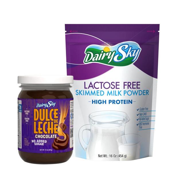 DairySky Dulce de Leche Sabor a Chocolate & Lactose Free Milk Powder 16oz