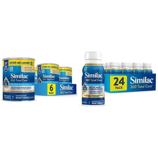 Similac 360 Total Care Infant Formula, with 5 HMO Prebiotics, Our Closest Formula to Breast Milk & 360 Total Care Infant Formula, with 5 HMO Prebiotics, Our Closest Formula to Breast Milk