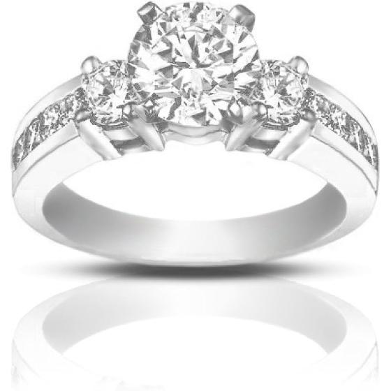 Madina Jewelry 1.25 ct Ladies Round Cut Diamond Engagement Accented Ring in Platinum