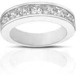 Madina Jewelry 2.00 ct Princess Cut Diamond Wedding Band Ring in Channel Setting in Platinum