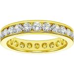 VIP JEWELRY ART 14K Yellow Gold Round Diamond Eternity Anniversary Wedding Band in Channel Setting (1,65-2.25 CT TDW)