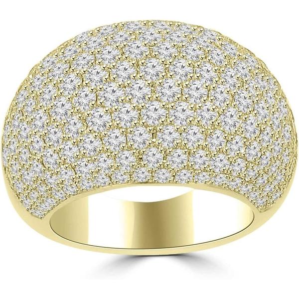 Madina Jewelry 5.25 ct Ladies Round Cut Diamond Anniversary Ring in 14 kt Yellow Gold