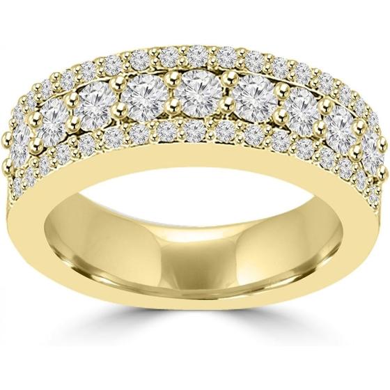 Madina Jewelry 1.60 ct Ladies Round Cut Diamond Anniversary Ring in 14 kt Yellow Gold
