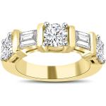 Madina Jewelry 1.54 ct Round and Baguette Cut Diamond Wedding Band Ring in 14 kt White Gold