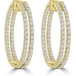 Madina Jewelry 5.26 ct ttw Ladies Round Cut Diamond Inside Outside Hoop Earrings in 14kt Yellow Gold