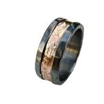 viking wedding ring rose gold, mens wedding band viking gold ring mens engagement ring, molten gold silver ring for men, unique mens gift