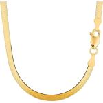 Jewelry Affairs 14k Yellow Solid Gold Imperial Herringbone Chain Necklace, 4.7mm