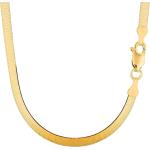 Jewelry Affairs 14k Yellow Solid Gold Imperial Herringbone Chain Necklace, 6.0mm