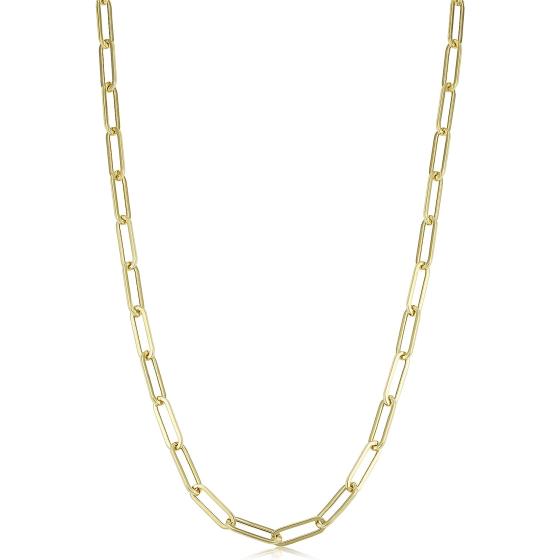 Au Naturale 14k Yellow Gold 4.4 mm Capsule Paperclip Link Chain Necklace (18, 20, 24, 30 or 36 inch)