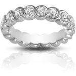 Madina Jewelry 2.00 ct Round Cut Diamond Eternity Wedding Band Ring in Bezel Setting in Platinum