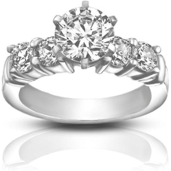 Madina Jewelry 1.70 ct Women's Round Cut Diamond Engagement Accented Ring in Platinum