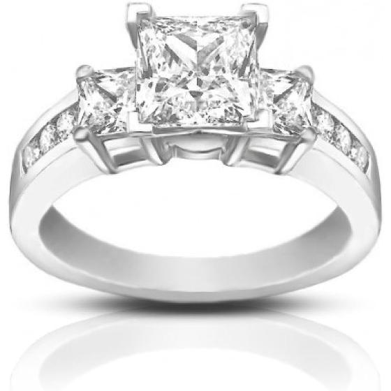 Madina Jewelry 1.53 ct Ladies Princess Cut Diamond Engagement Ring in Platinum