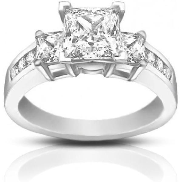 Madina Jewelry 1.53 ct Ladies Princess Cut Diamond Engagement Ring in Platinum