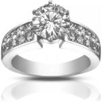 Madina Jewelry 2.00 ct Ladies Two Row Round Cut Diamond Engagement Ring in 14 kt White Gold
